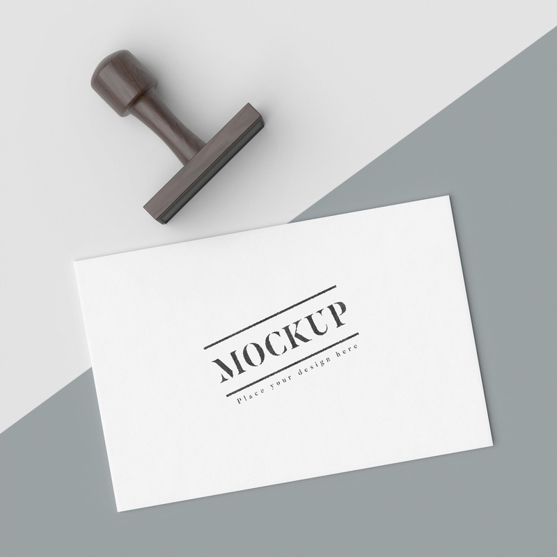 Mockup con dấu gỗ hình chữ nhật file PSD số 11