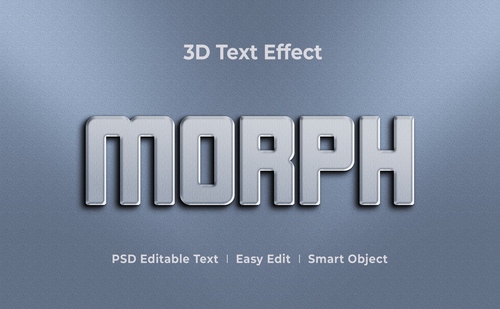 Hiệu ứng chữ 3D PSD màu xám cho Photoshop