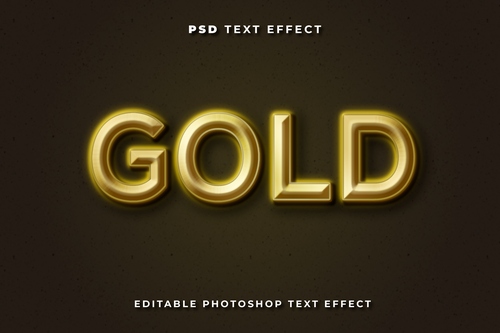 Hiệu ứng chữ 3D PSD màu vàng gold sang trọng