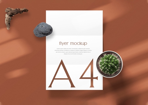 Mockup giấy A4 , tài liệu PSD mẫu 012