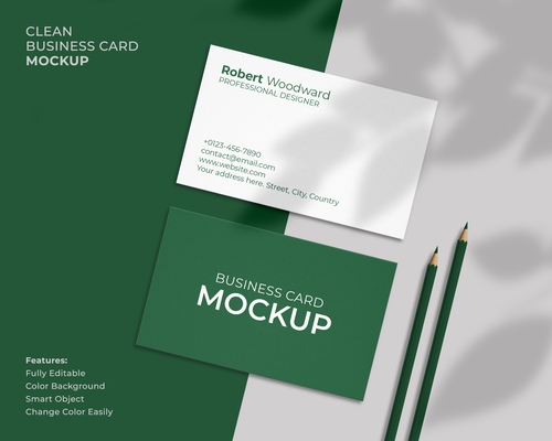 Mockup card visit, danh thiếp, thẻ nhân viên PSD