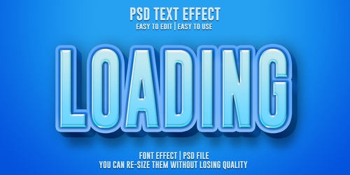 Hiệu ứng chữ 3D PSD màu xanh nước biển cho Photoshop