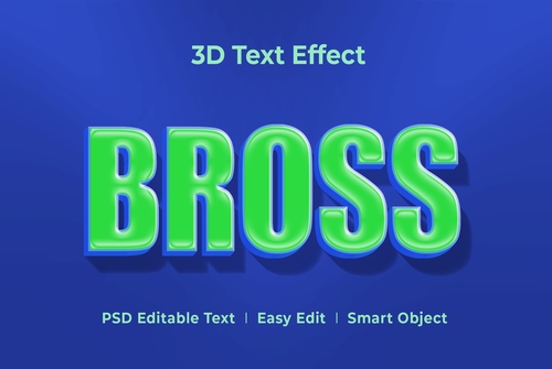 Hiệu ứng chữ 3D PSD cho PS màu xánh lá