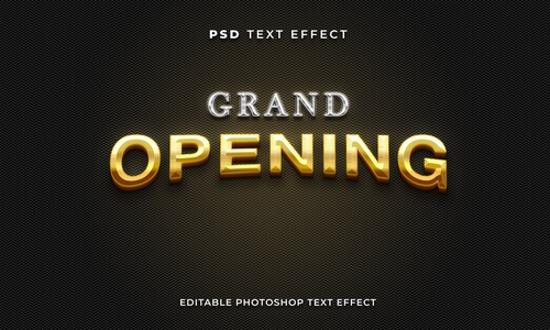 Hiệu ứng chữ 3D PSD màu vàng gold sang trọng