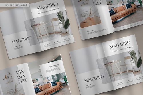 Mockup, phối cảnh catalog PSD khổ a4 mẫu A26