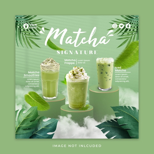 Banner quảng cáo bộ 3 sản phẩm từ trà xanh matcha