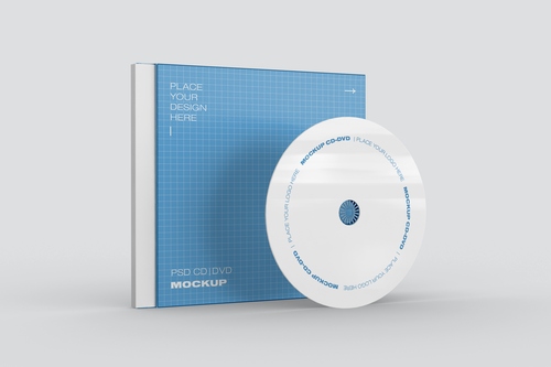 Mockup thiết kế bìa đĩa CD nền trắng  PSD