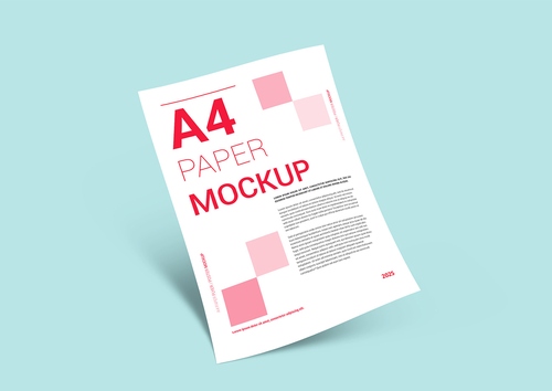 Mockup giấy A4 , tài liệu PSD mẫu 054