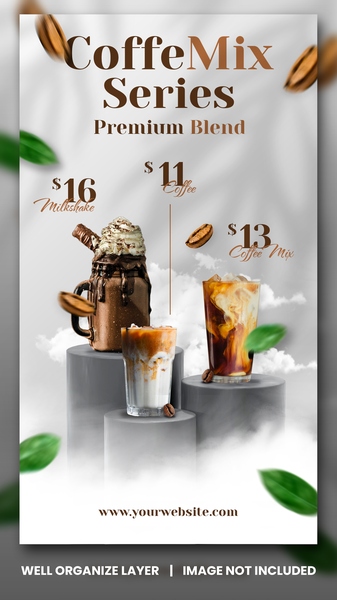 Mẫu thiết kế menu đồ uống tại của hàng coffee