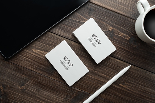 Mockup card visit, danh thiếp, thẻ nhân viên PSD