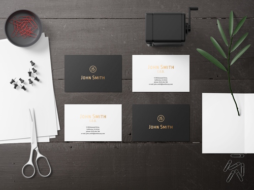 Mockup card visit, danh thiếp, thẻ nhân viên PSD