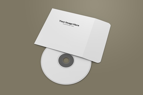 Mockup thiết kế bìa đĩa CD và bìa giấy  PSD