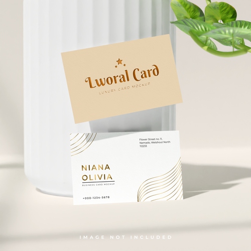 Mockup mẫu card visit, danh thiếp lĩnh vực thẩm mỹ, spa, mỹ phẩm