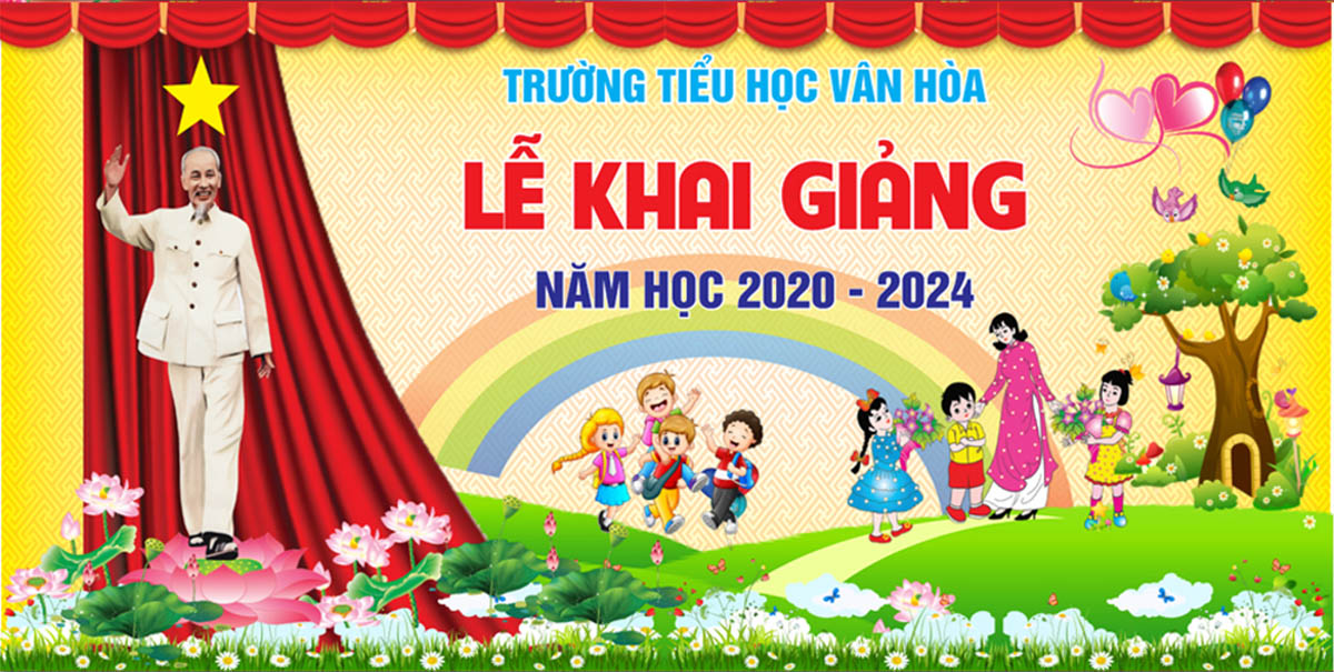 Backdrop lễ khai giảng file Corel - mẫu số 739