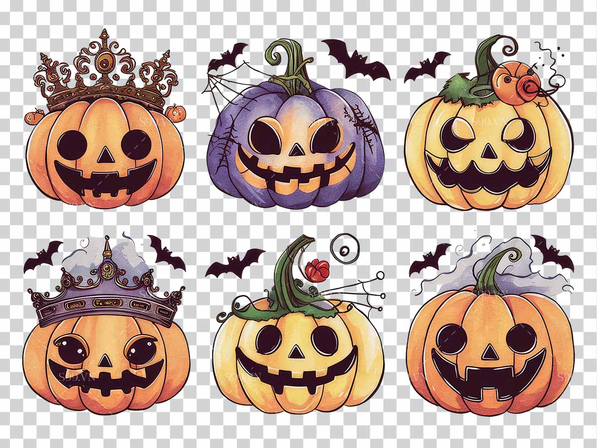 Hình bí ngô ma quái halloween file PNG - mẫu số 204