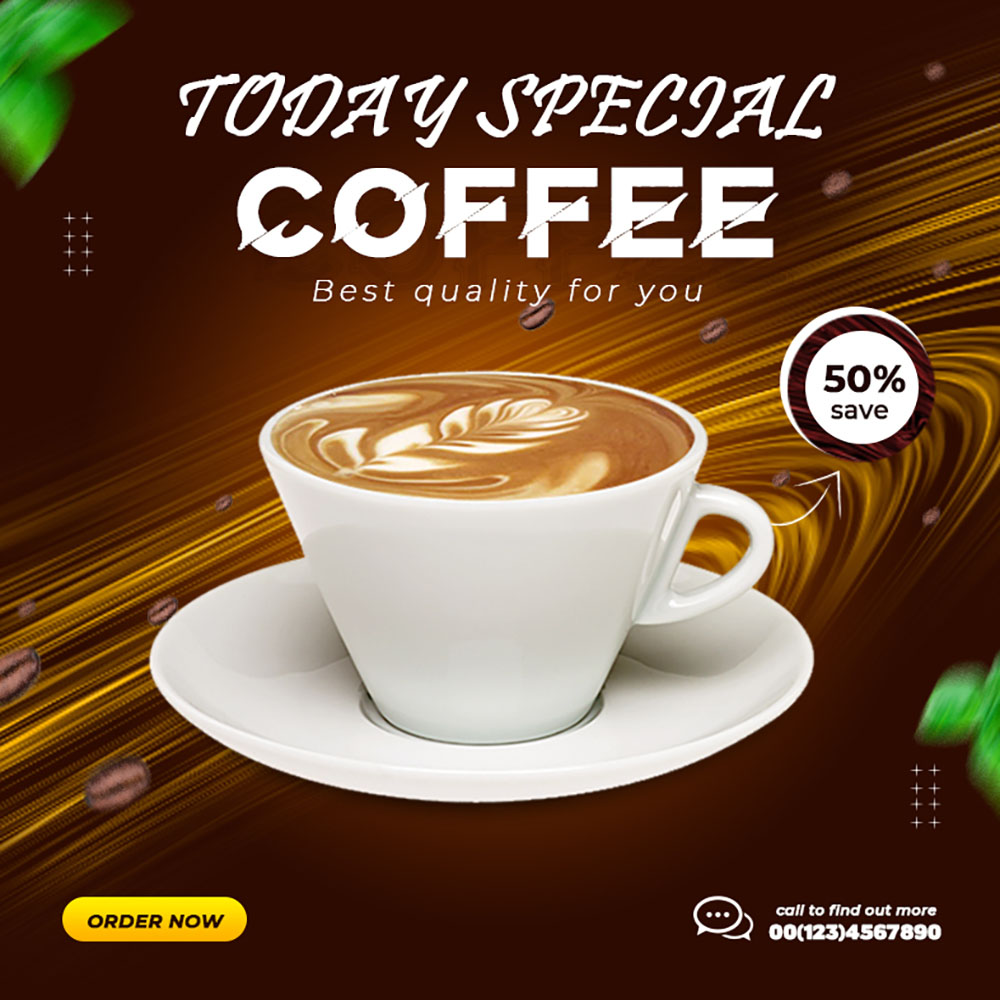 Banner quảng cáo coffee file PSD - mẫu số 559