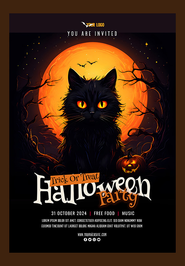 Poster lễ hội halloween file PSD - mẫu số 482