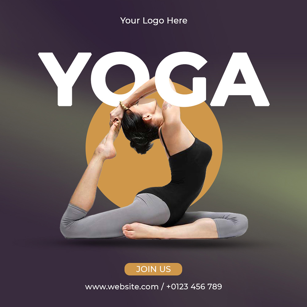 Banner dáng tập yoga file PSD - mẫu số 826