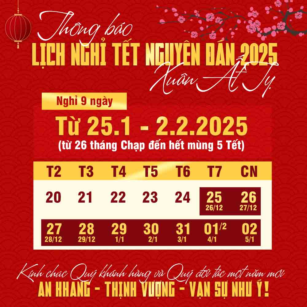 Lịch nghỉ tết nguyên đán năm 2025 file PSD mẫu số 716