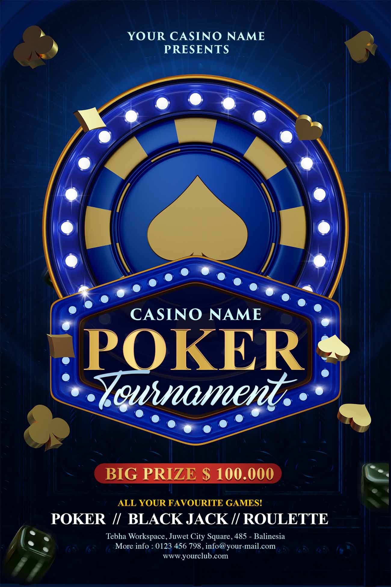 Poster trò chơi casino file PSD mẫu T27