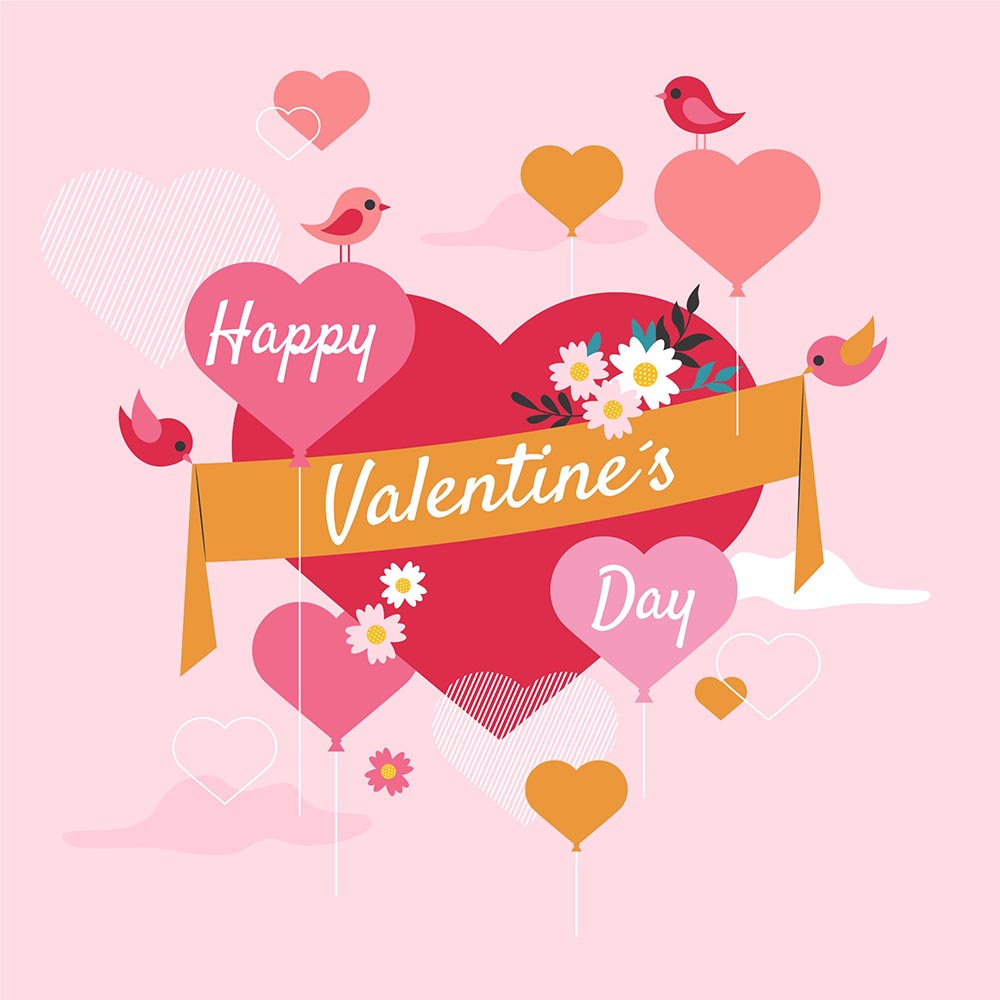 Banner trái tim tình yêu ngày valentine file vector mẫu số 210