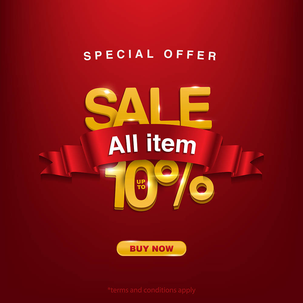 Banner hình ảnh sale 10% vector mẫu số 815