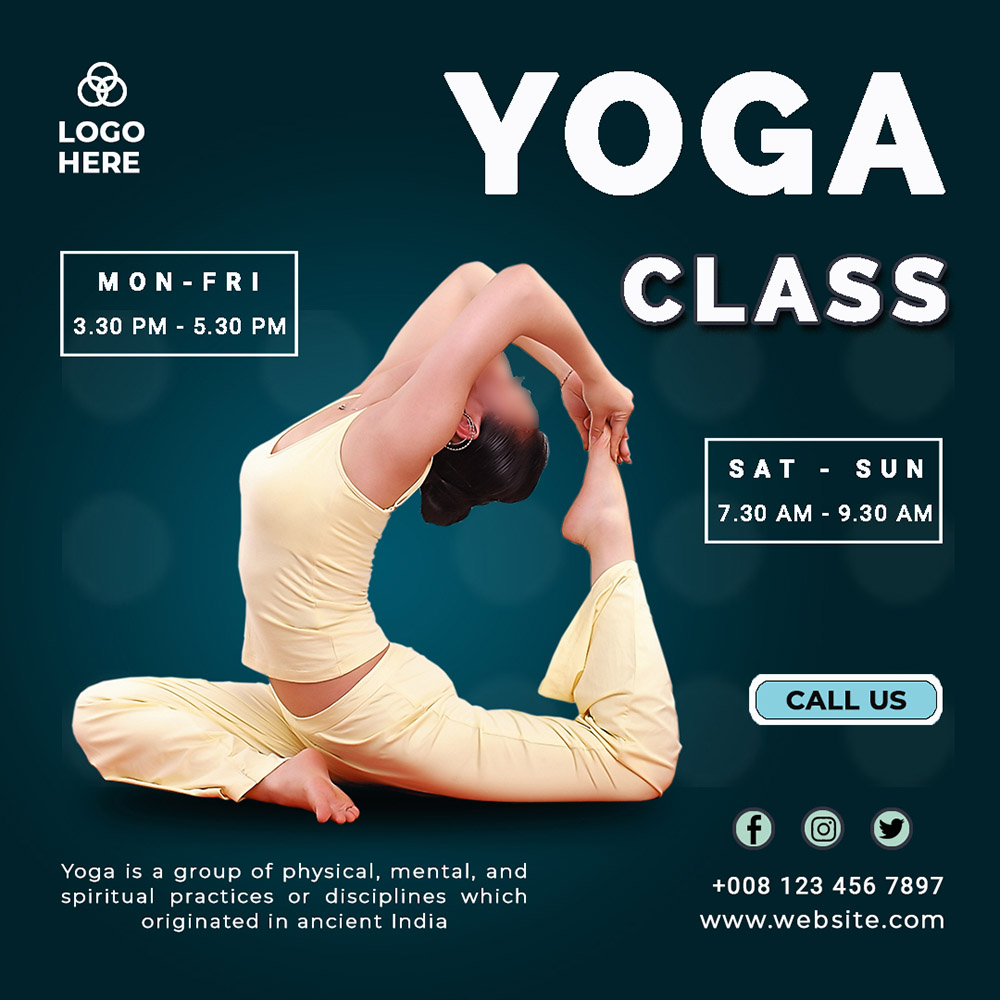 Banner quảng cáo lớp học yoga file PSD - mẫu số 4959