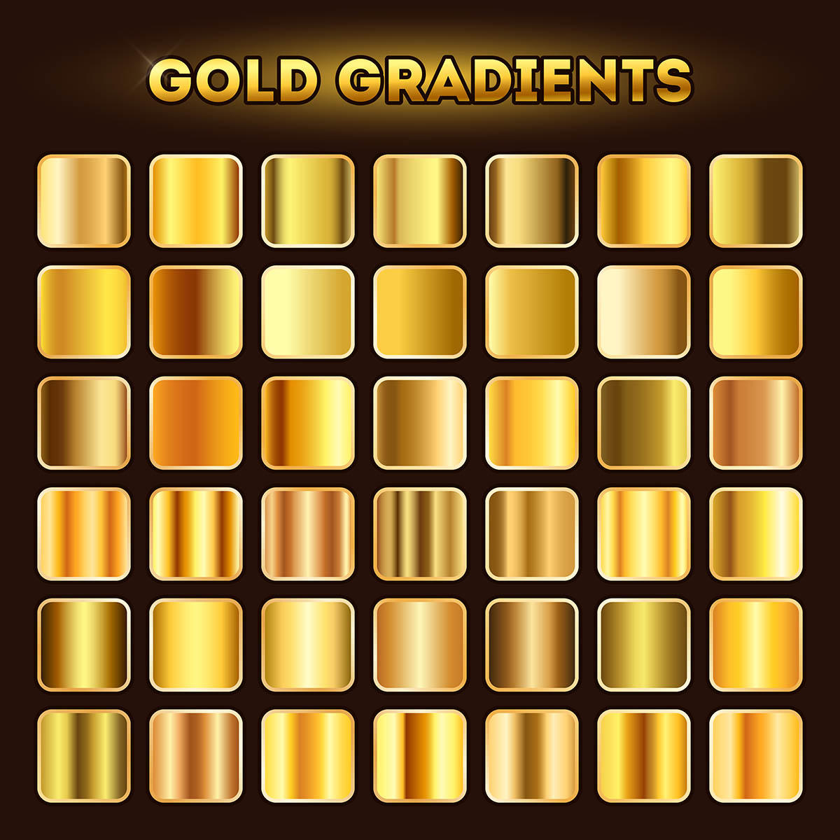 Bộ màu gold gradient sử dụng cho thiết kế file AI - mẫu 68