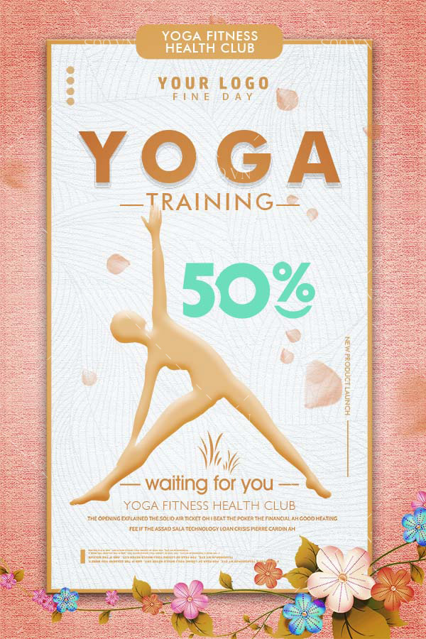 Poster khóa học yoga file JPG mẫu J100