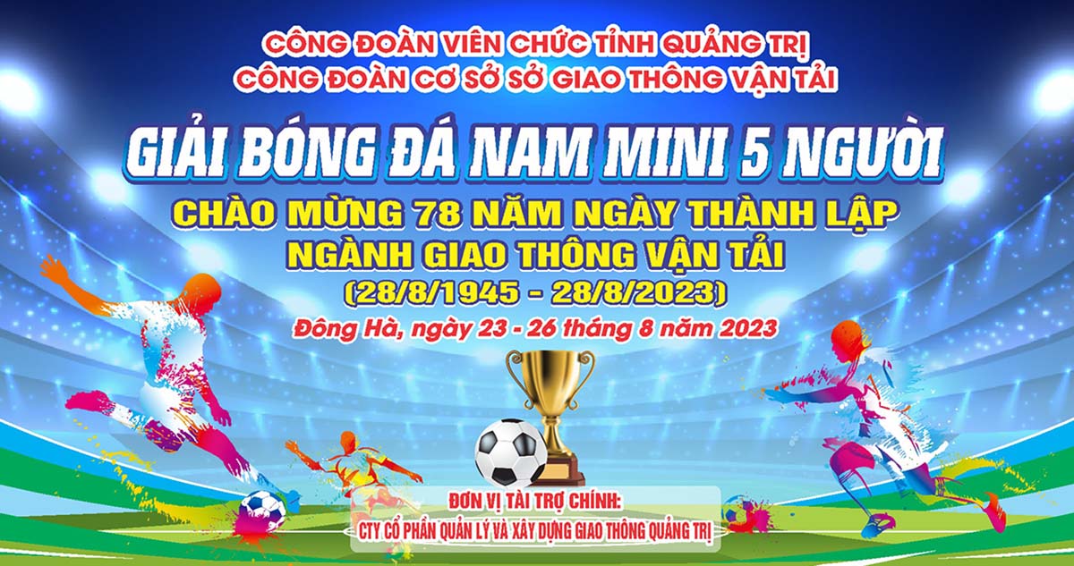 Backdrop giải bóng đá mẫu 18 file Corel