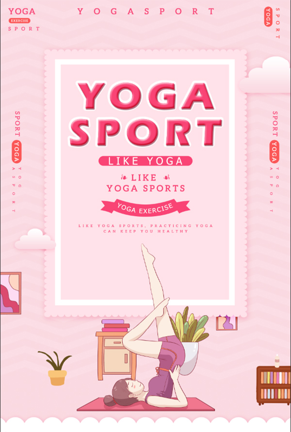 Poster quảng cáo bài tập yoga tại nhà file PSD - mẫu số 713