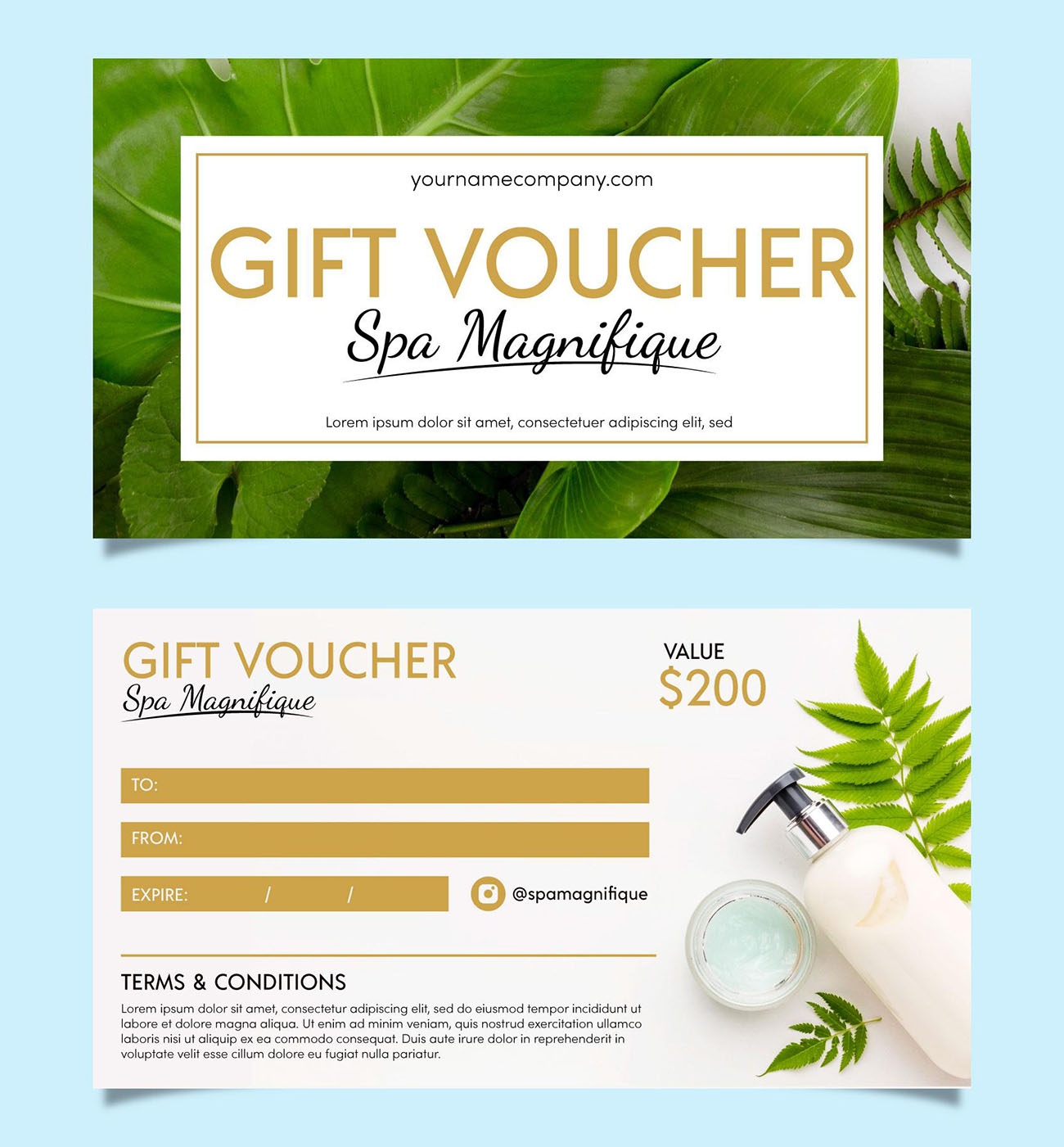 Mẫu voucher giảm giá ngành spa thẩm mỹ S38 file AI và EPS