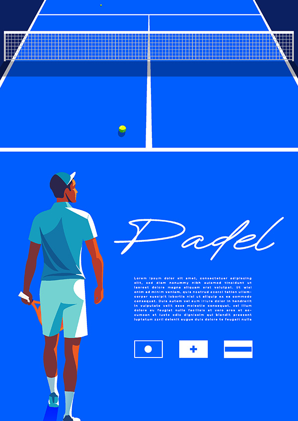 Poster cầu thủ trên sân tennis file vector mẫu HV34