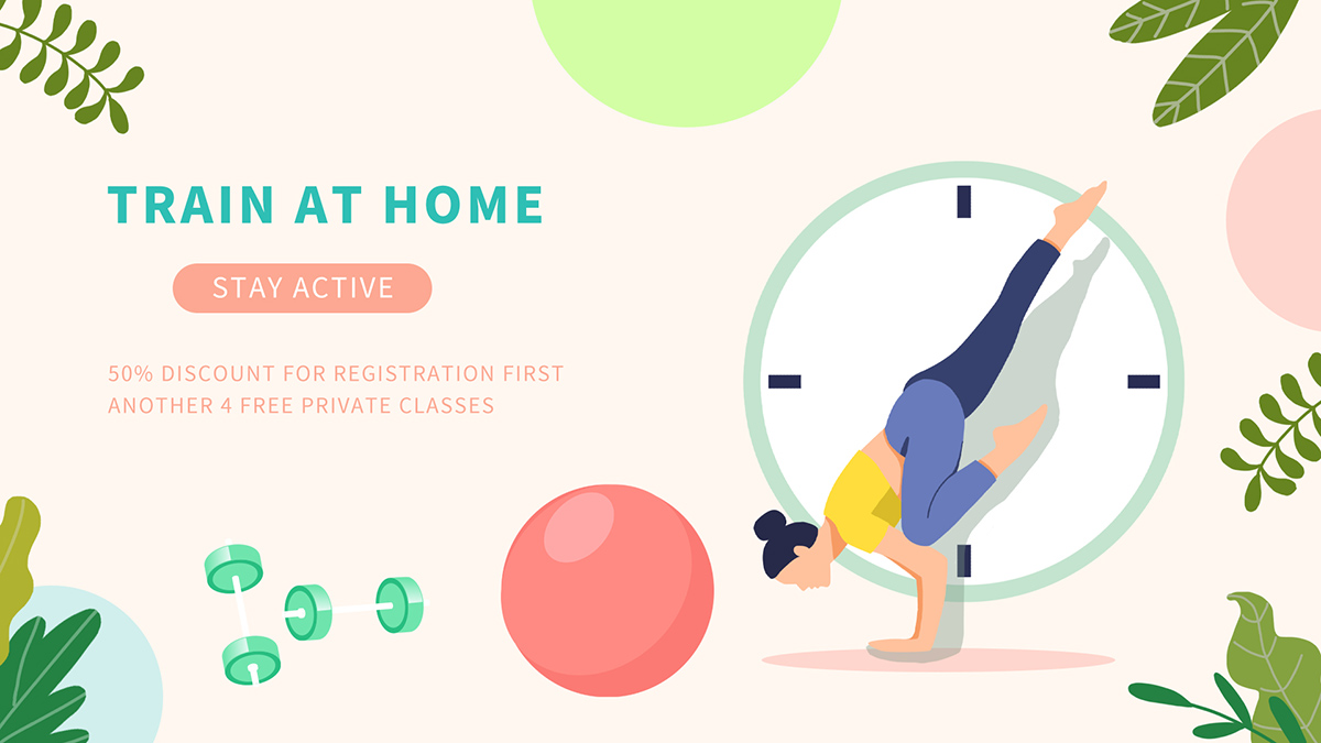 Banner lớp học yoga tại nhà file PSD - mẫu số 522