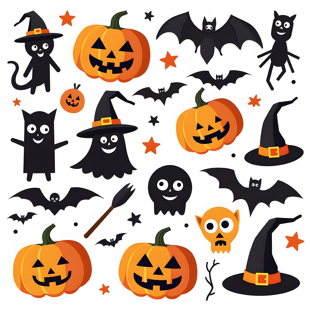 Hình minh họa nhân vật trong lễ hội halloween file EPS và AI mẫu MB108