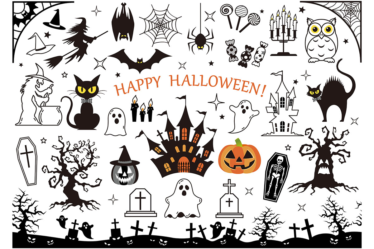 Hình minh họa nhân vật trong lễ hội halloween file EPS và AI mẫu MB99