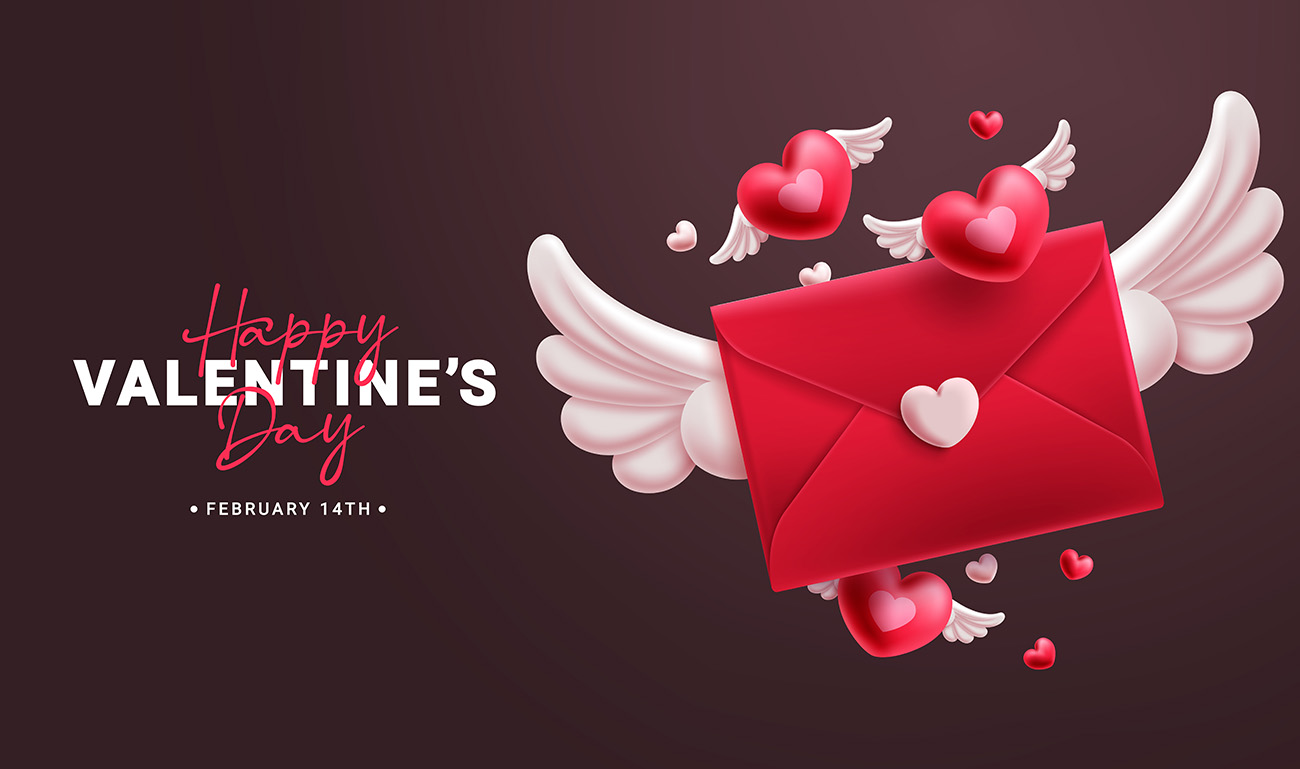 Banner thư chúc mừng ngày valentine file EPS và AI mẫu V58