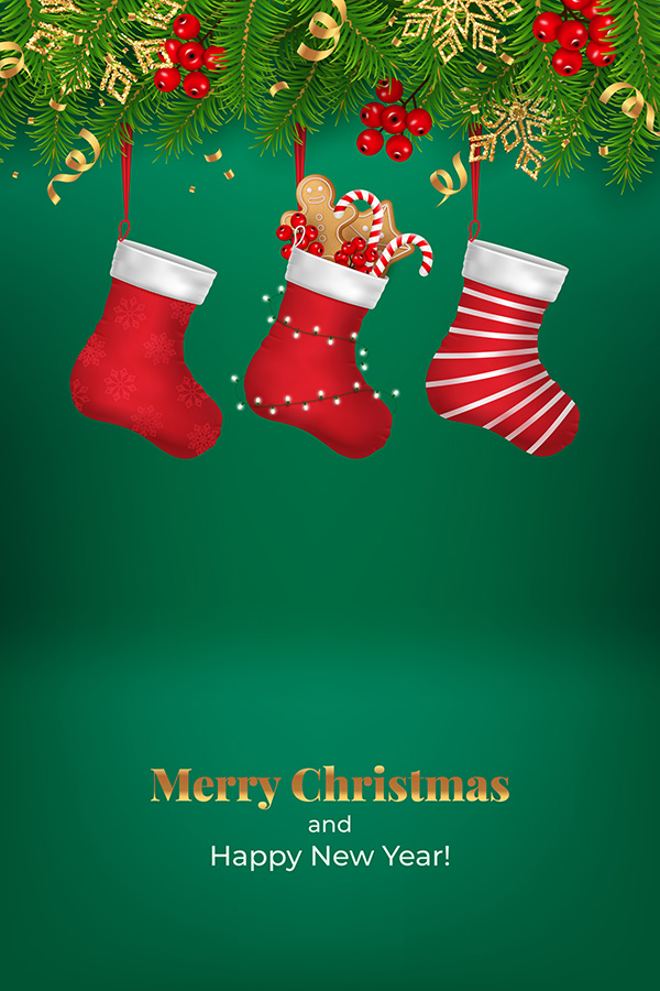 Poster bít tất đỏ noel file vector mẫu số 383