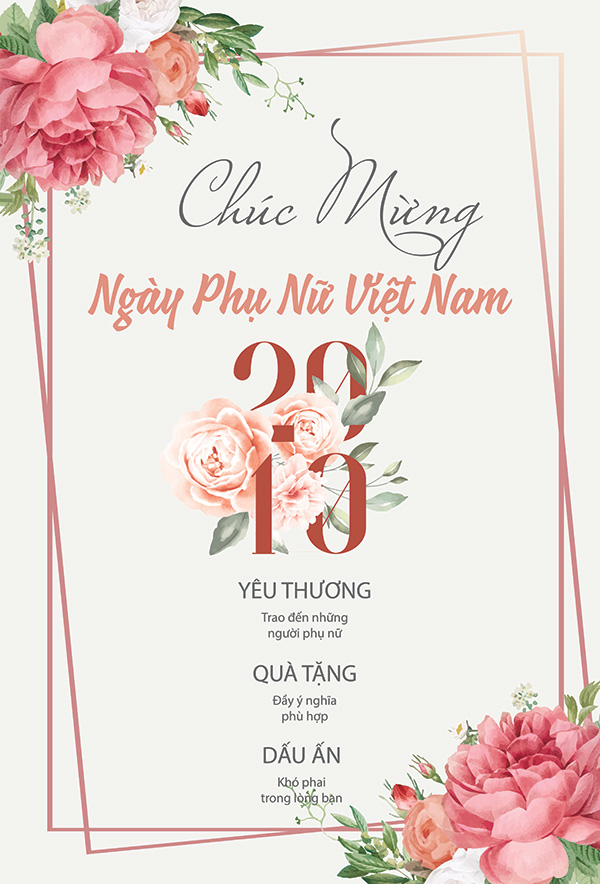 Thiệp chúc mừng ngày phụ nữ việt nam file EPS và AI mẫu PN235