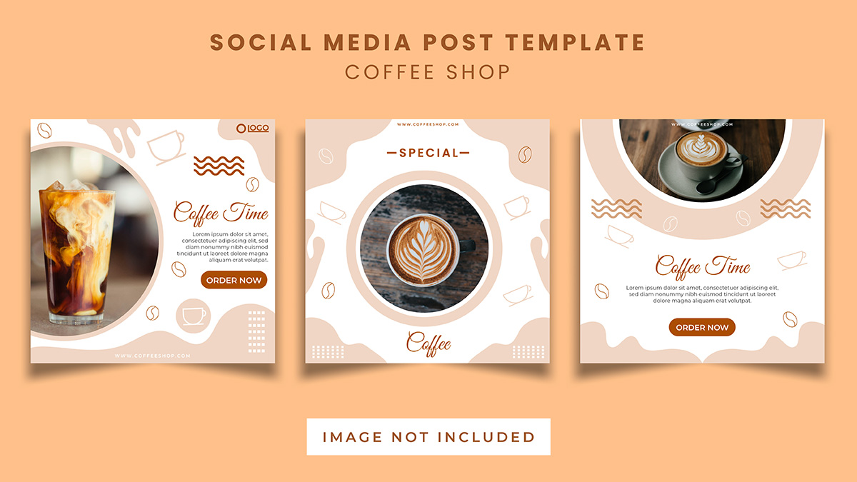 Mẫu bài đăng ảnh coffee trên instagram file EPS và AI mẫu CF213