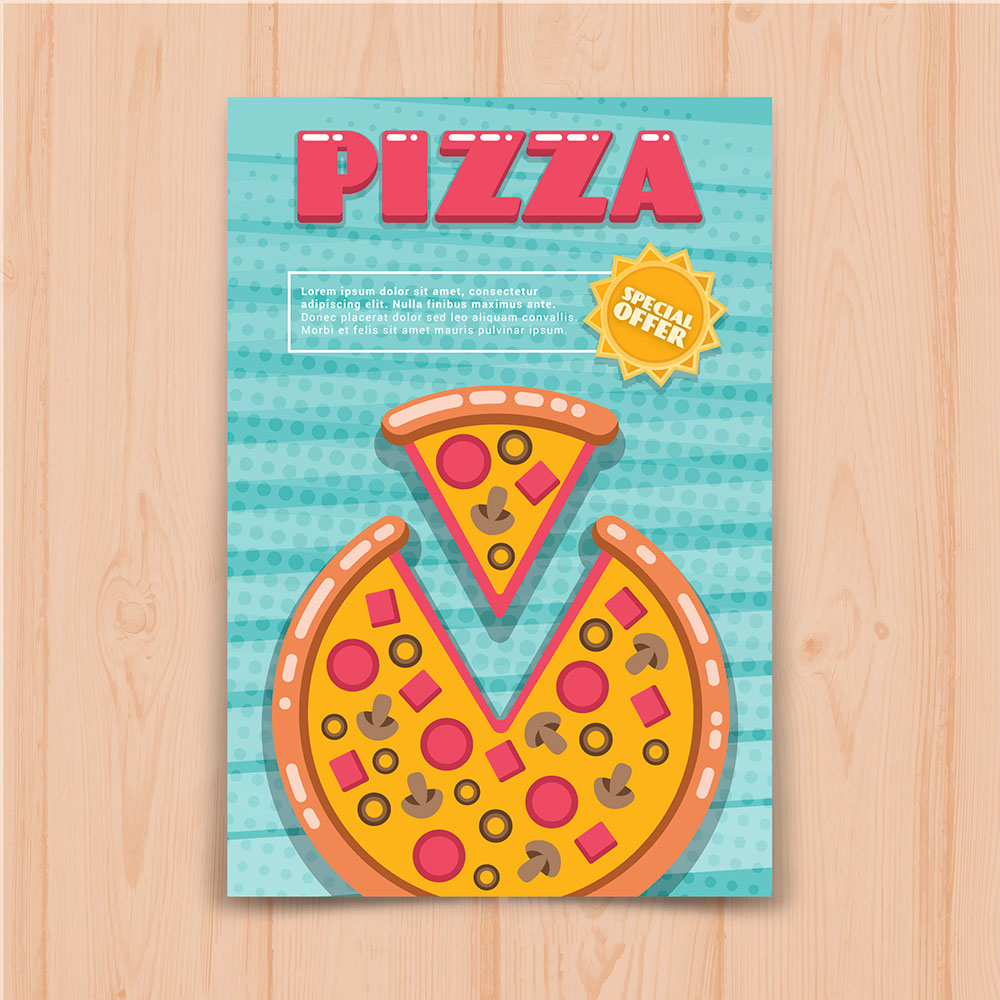 Poster quảng cáo bánh pizza file EPS và AI mẫu P169