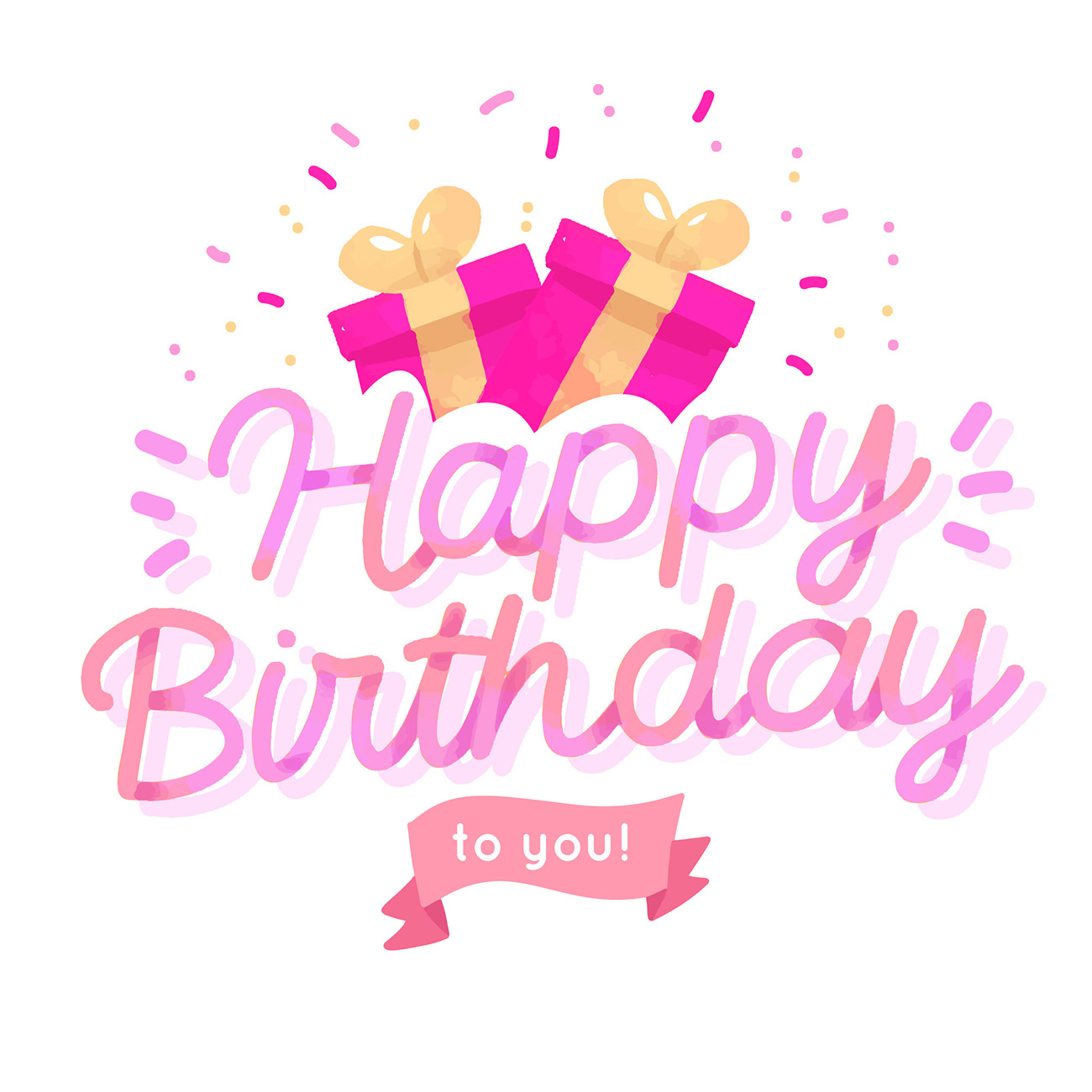 Bộ chữ typo happy birthday mềm mại file EPS và AI mẫu K156