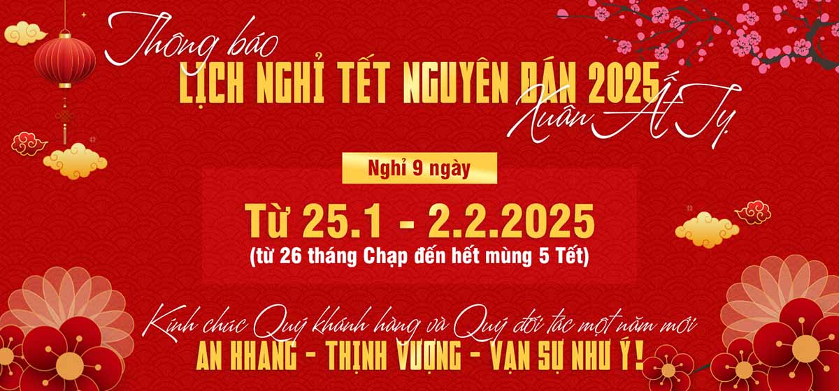 Thông báo lịch nghỉ tết nguyên đán năm 2025 file PSD mẫu số 534