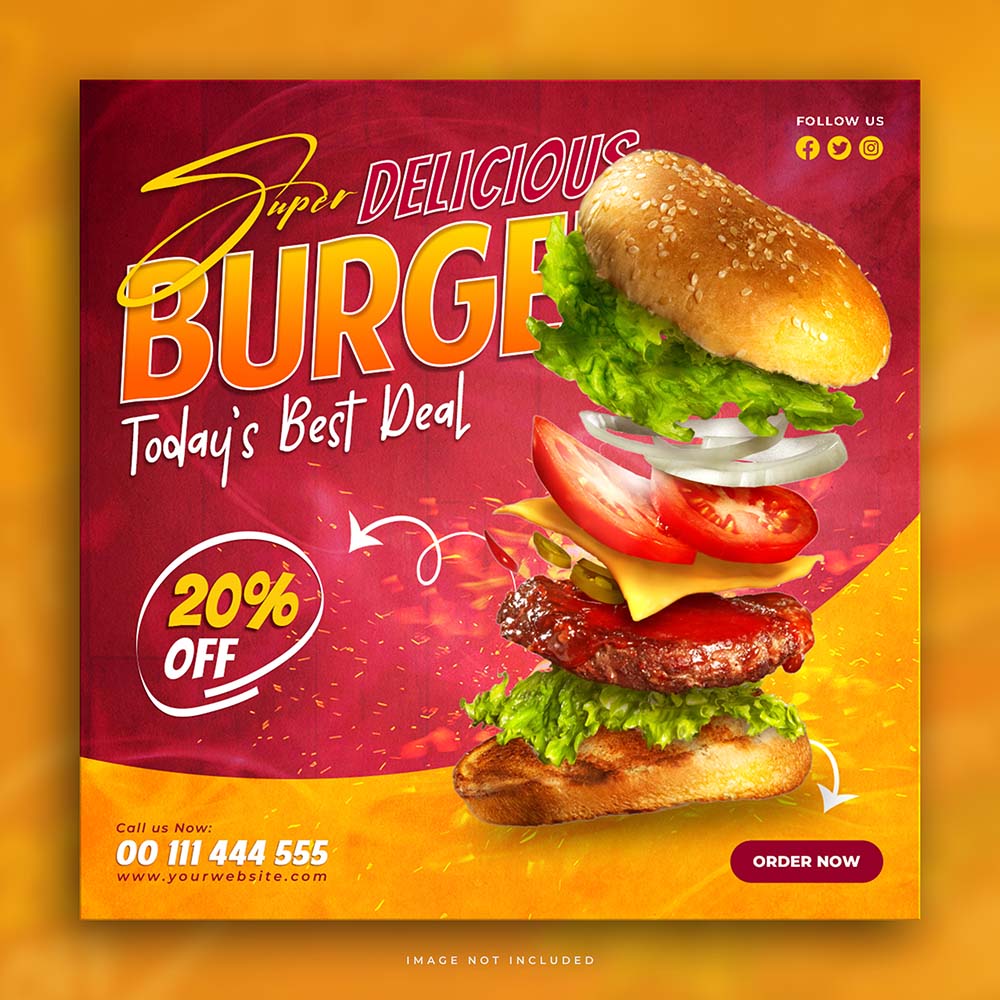 Banner quảng cáo humburger kẹp thịt file PSD - mẫu số 505