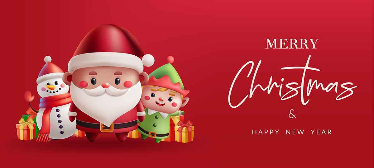 Banner ông già noel cùng người tuyết dịp giáng sinh file vector mẫu số 170