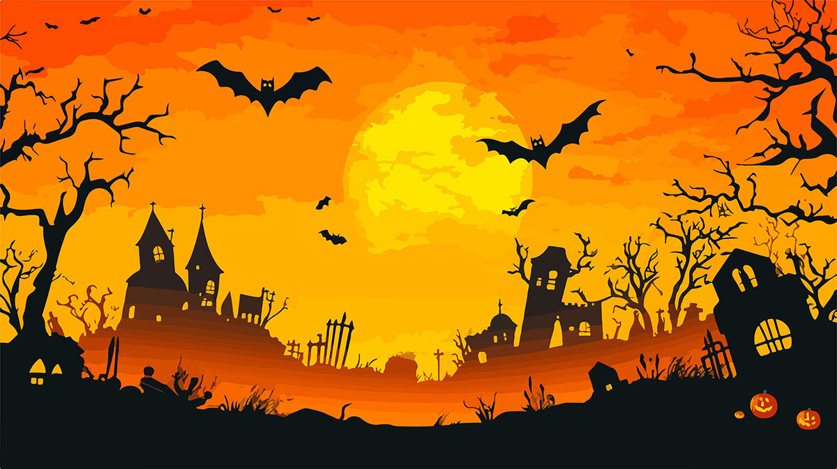 Background đêm trăng ma quái lễ hội halloween file EPS - mẫu số 116