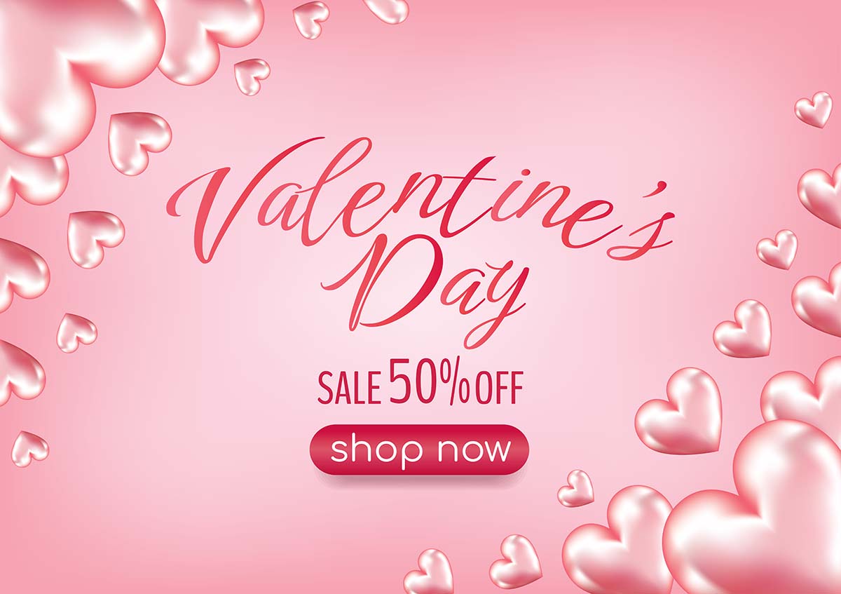 Banner giảm giá dịp valentine file vector mẫu số 204