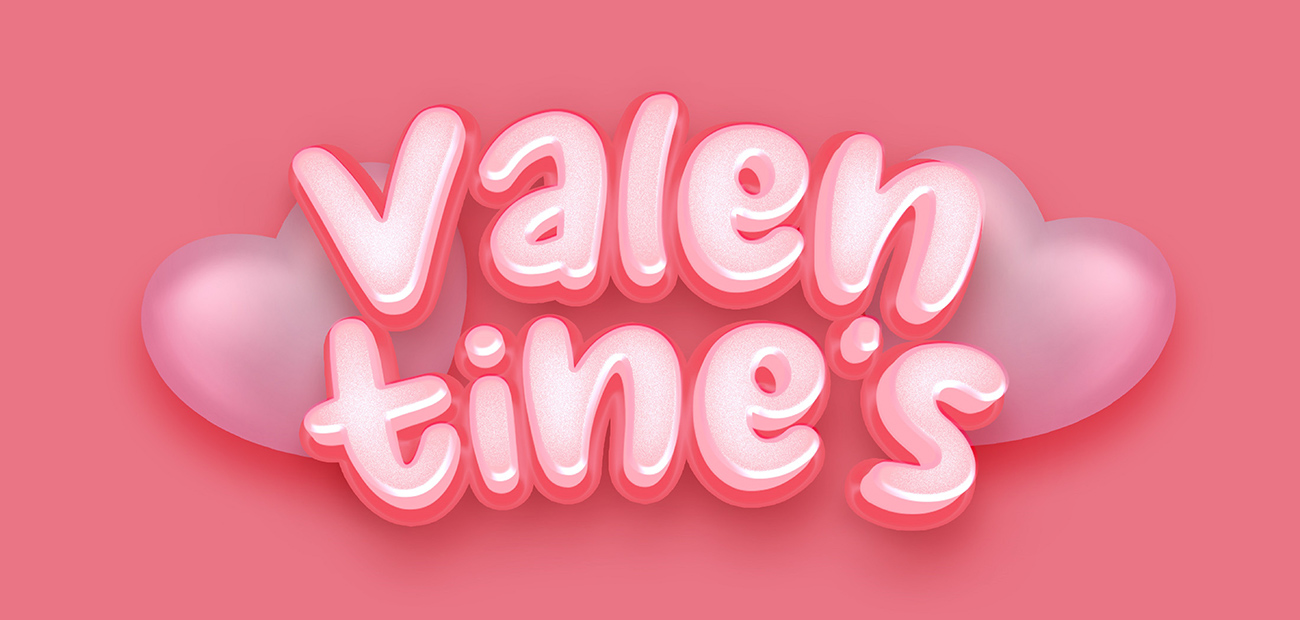 Ảnh minh họa valentine nền hồng file PSD