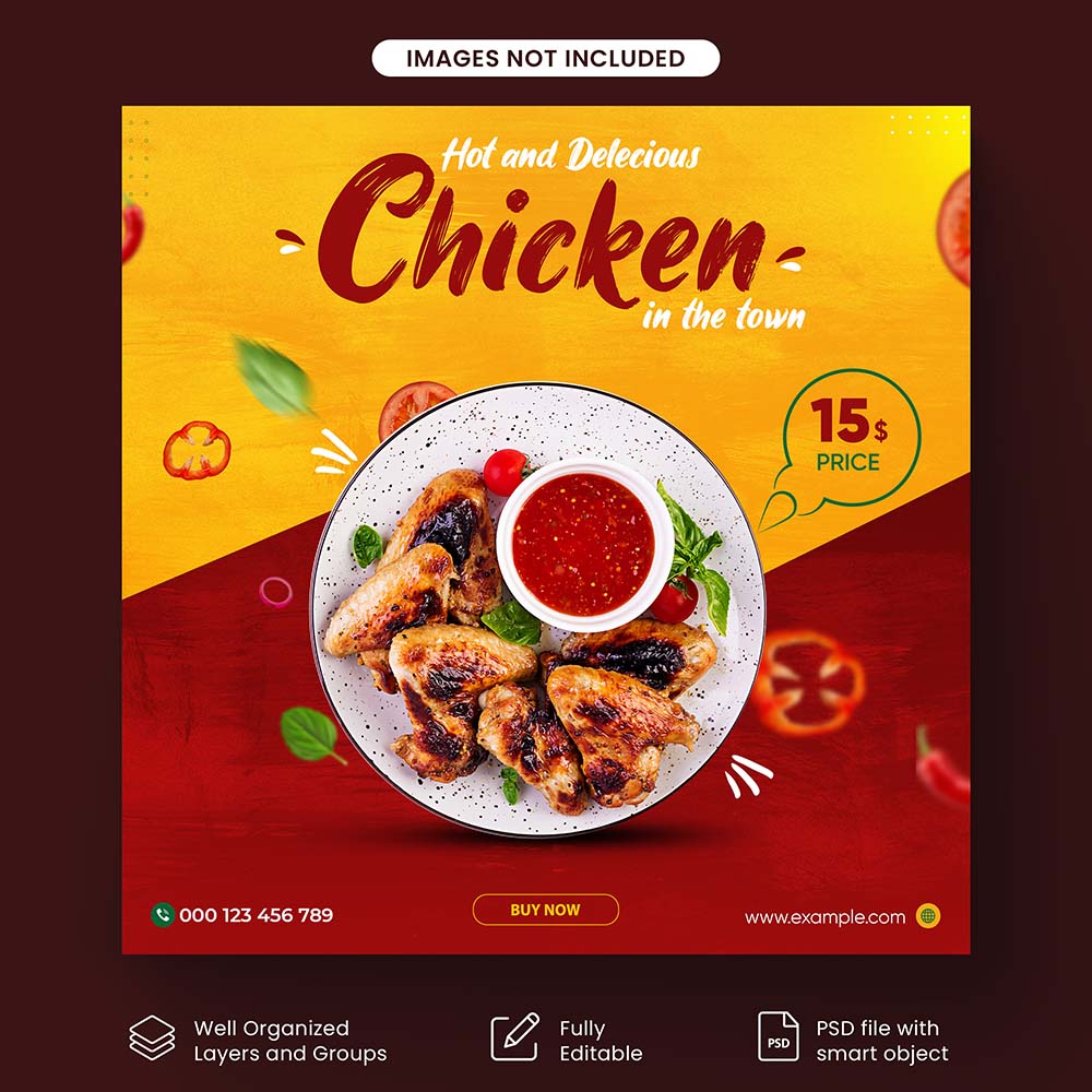 Poster quảng cáo gà KFC file PSD mẫu GR26