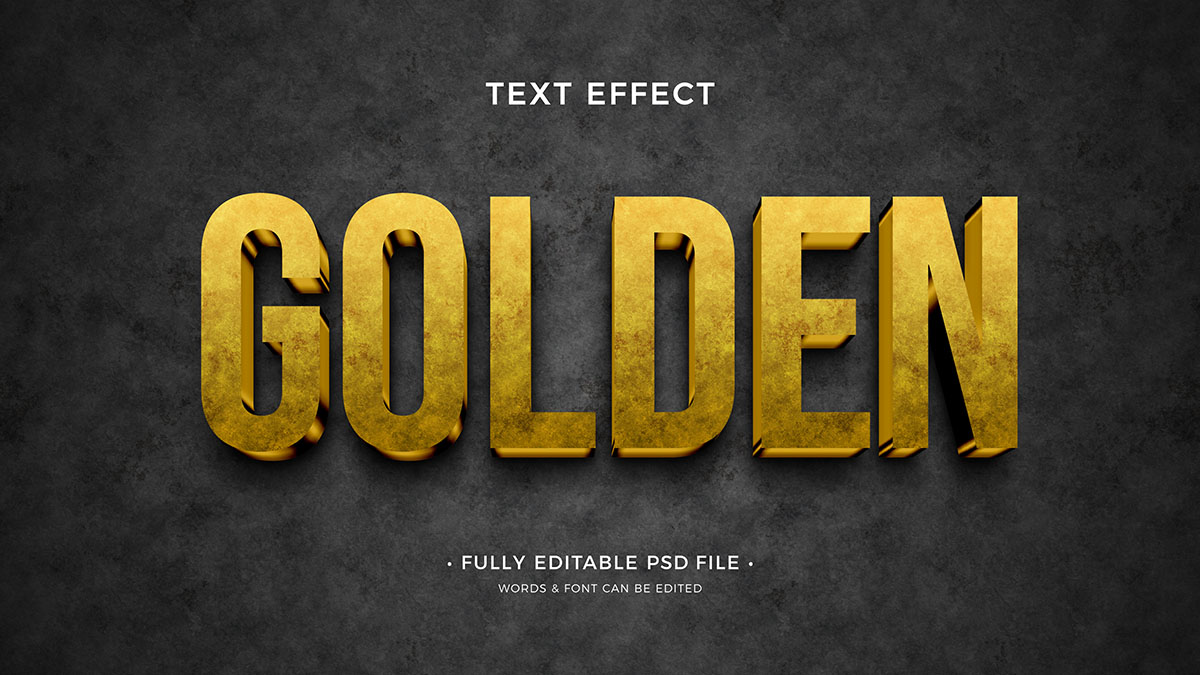 Hiệu ứng text gold file PSD mẫu HU264